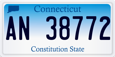 CT license plate AN38772