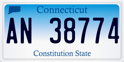CT license plate AN38774