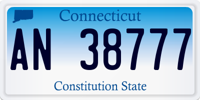 CT license plate AN38777