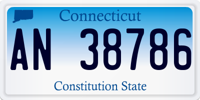 CT license plate AN38786