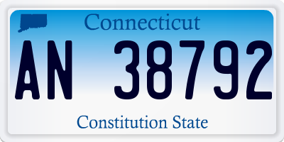 CT license plate AN38792