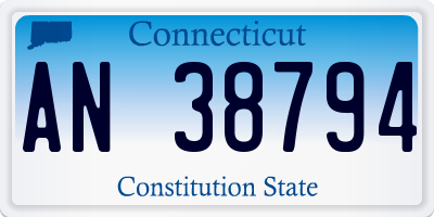 CT license plate AN38794