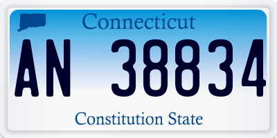 CT license plate AN38834