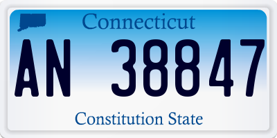 CT license plate AN38847