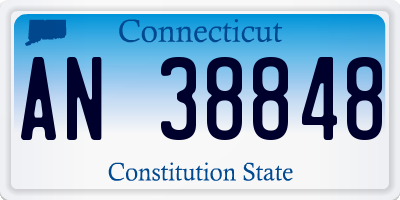 CT license plate AN38848