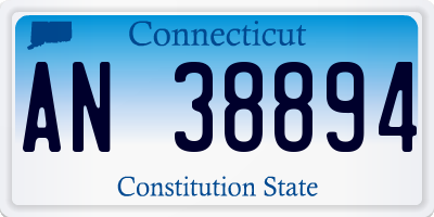 CT license plate AN38894