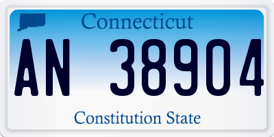 CT license plate AN38904
