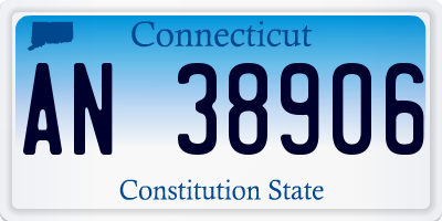CT license plate AN38906