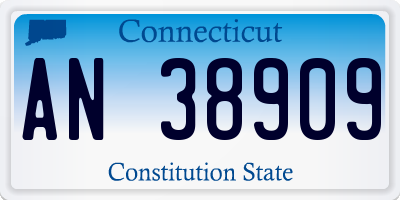 CT license plate AN38909