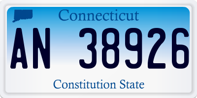CT license plate AN38926
