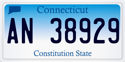 CT license plate AN38929