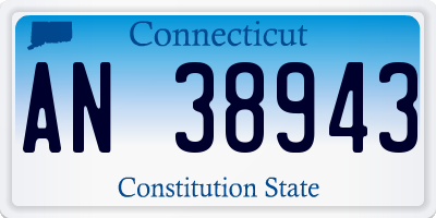 CT license plate AN38943