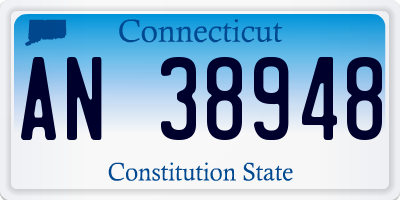 CT license plate AN38948