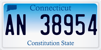 CT license plate AN38954