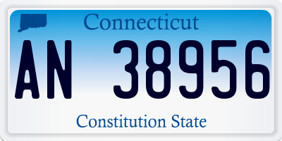 CT license plate AN38956
