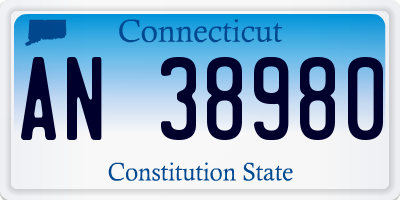 CT license plate AN38980