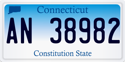 CT license plate AN38982
