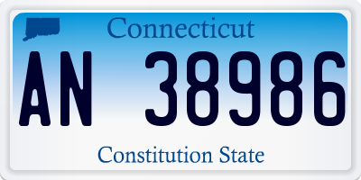 CT license plate AN38986