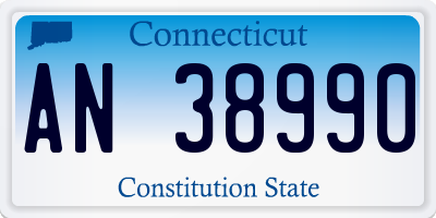 CT license plate AN38990