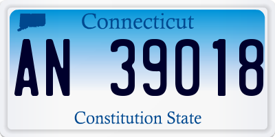 CT license plate AN39018