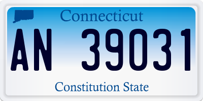 CT license plate AN39031