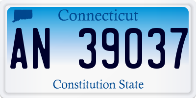 CT license plate AN39037