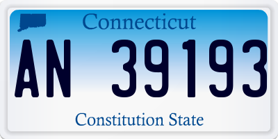 CT license plate AN39193