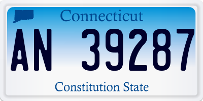 CT license plate AN39287