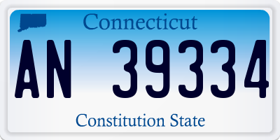 CT license plate AN39334