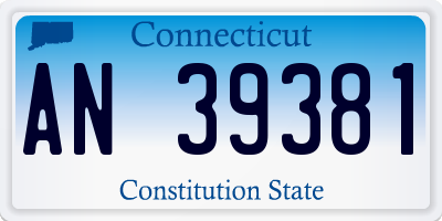 CT license plate AN39381