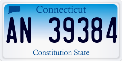 CT license plate AN39384