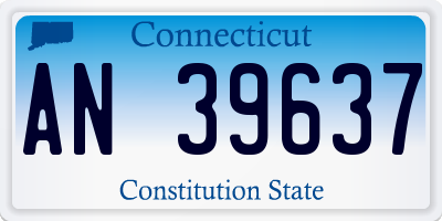 CT license plate AN39637