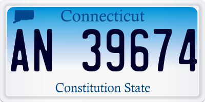 CT license plate AN39674