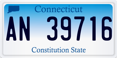 CT license plate AN39716