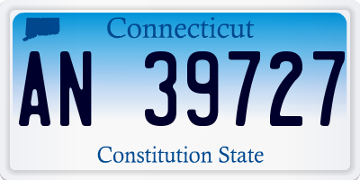 CT license plate AN39727