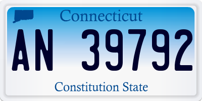 CT license plate AN39792