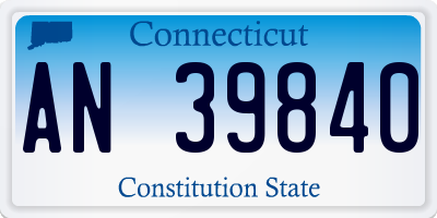 CT license plate AN39840