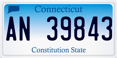 CT license plate AN39843