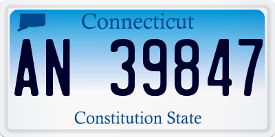 CT license plate AN39847