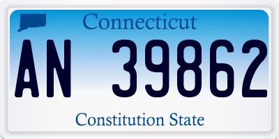 CT license plate AN39862