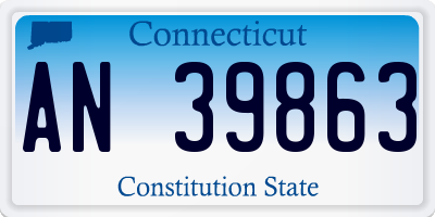 CT license plate AN39863