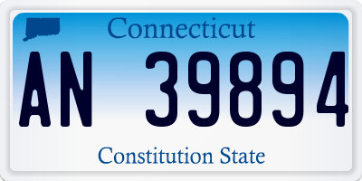 CT license plate AN39894