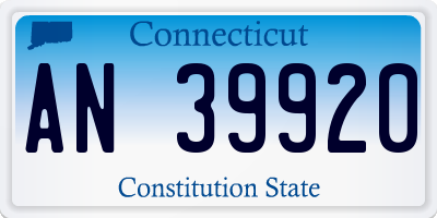 CT license plate AN39920