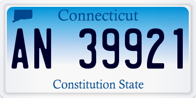 CT license plate AN39921