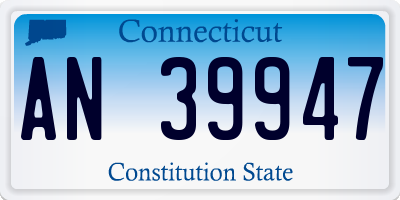CT license plate AN39947