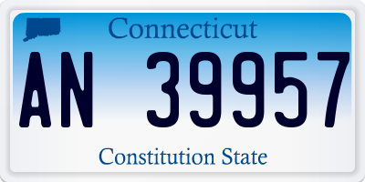 CT license plate AN39957