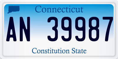 CT license plate AN39987