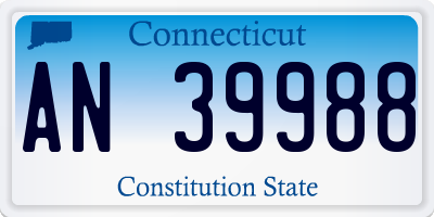 CT license plate AN39988