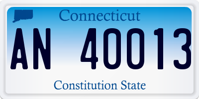 CT license plate AN40013