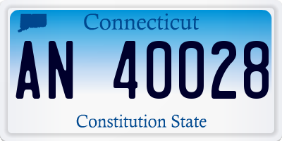 CT license plate AN40028